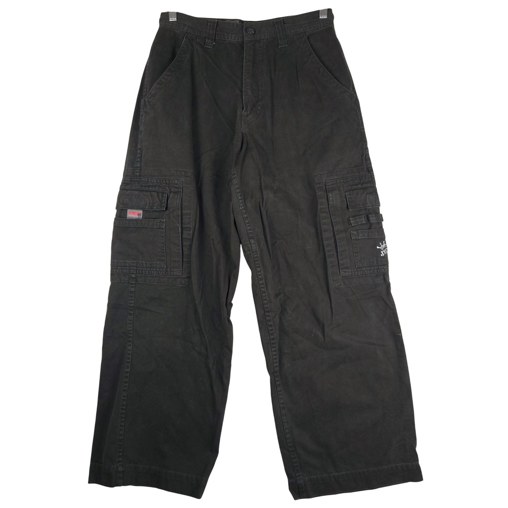 JNCO Army Twill Warrior Black Cargo Pants Wide Leg Mens 32x30 (Fits 30x30)
